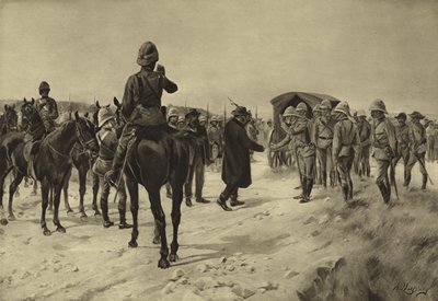 Piet Cronje megadása Paardebergben, 1900 (metszet) alkotó: Henri Louis Dupray