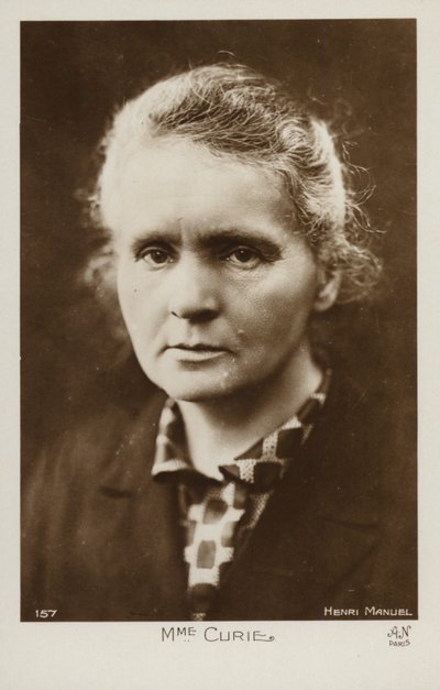 Marie Curie (1867-1934), lengyel fizikus és kémikus (fekete-fehér fotó) alkotó: Henri Manuel