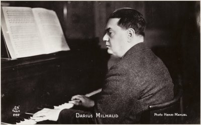 Darius Milhaud portréja (fekete-fehér fotó) alkotó: Henri Manuel