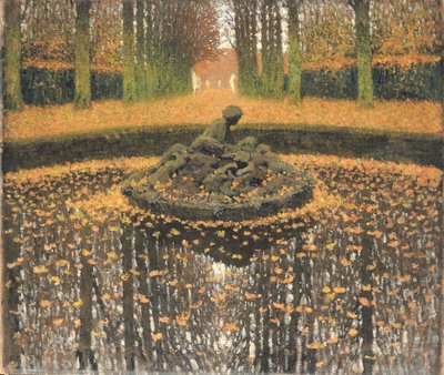A királynő szökőkútja, Versailles, 1920 körül alkotó: Henri Martin