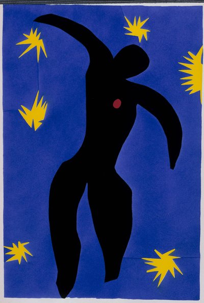Ikarosz bukása. A "Jazz" című műből. VIII. tábla. 55. o. alkotó: Henri Matisse