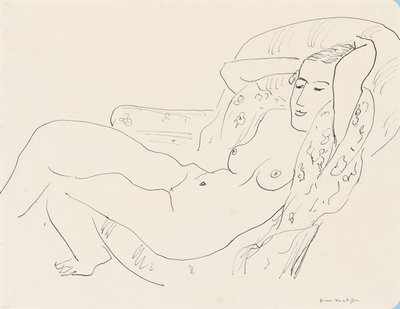 Női akt, felemelt karral alkotó: Henri Matisse