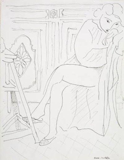 Pihenő női modell a műteremben alkotó: Henri Matisse
