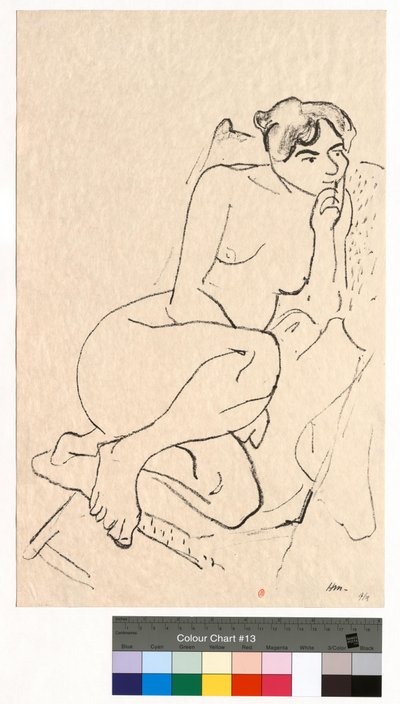 Töprengő alak összecsukható székben alkotó: Henri Matisse