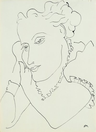 Egy nő feje, kezek az arcához szorítva alkotó: Henri Matisse