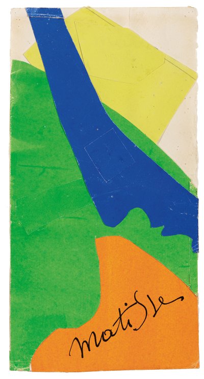 A "Henri Matisse, Papiers decoupes" című kiállítási katalógus címlapjának makettje. alkotó: Henri Matisse