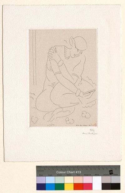 Guggoló akt, kéz a vállon alkotó: Henri Matisse