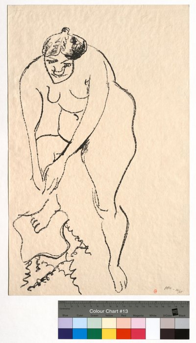 Akt jobb lábbal egy zsámolyon alkotó: Henri Matisse