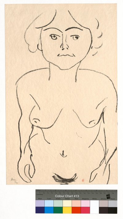Szemből ábrázolt akt, felülnézet alkotó: Henri Matisse
