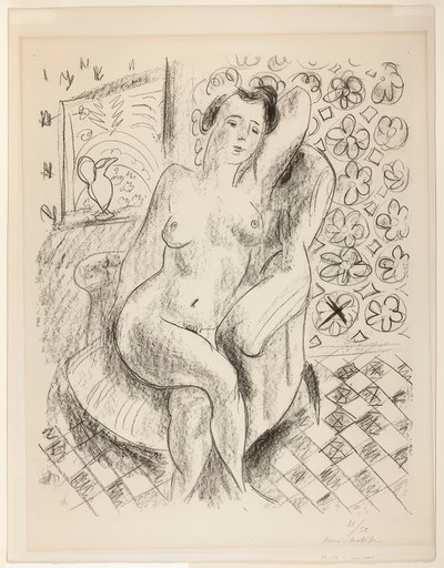 Akt egy karosszékben, Mashrabiya háttérrel alkotó: Henri Matisse
