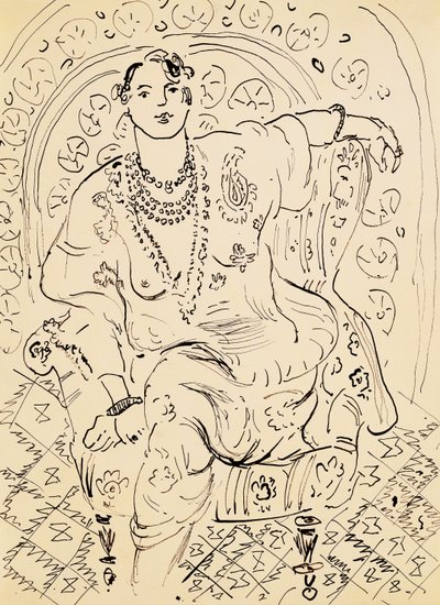 Odaliszk virágos háttérrel alkotó: Henri Matisse