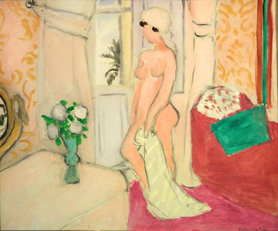 Rózsaszín akt vagy Fiatal lány virágvázával, 1920 körül (olaj, vászon) alkotó: Henri Matisse