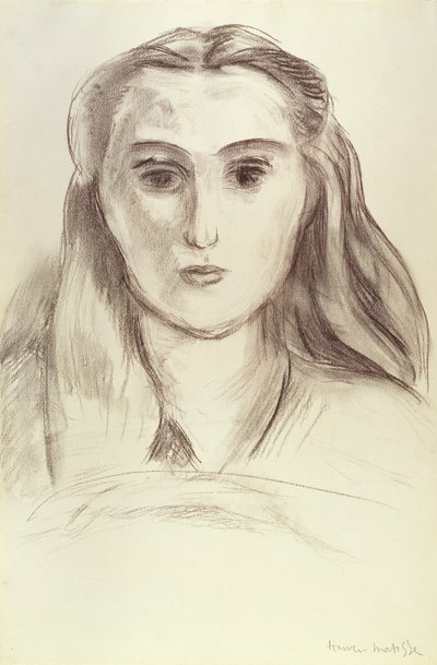Egy fiatal nő portréja lehajtott hajjal (L.N. Delektorszkaja) alkotó: Henri Matisse