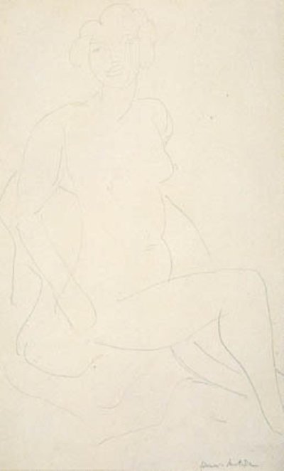 Ülő női modell, jobbra fordulva alkotó: Henri Matisse