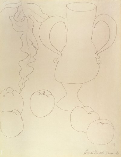 Csendélet kancsóval és őszibarackkal alkotó: Henri Matisse