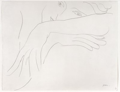 Tanulmány egy szék háttámlájára támaszkodó modellről alkotó: Henri Matisse