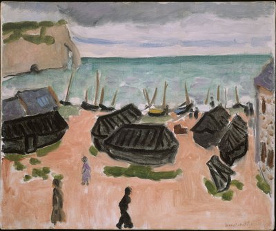 A csónakházak Etretat-ban alkotó: Henri Matisse