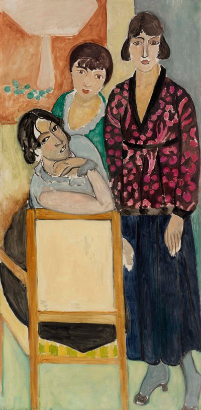 Három nővér és "A rózsás márványasztal" (Les Trois soeurs à "La Table de marbre rose") alkotó: Henri Matisse