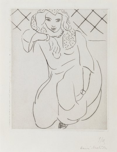 Fátyolos keleti nő térdelve alkotó: Henri Matisse