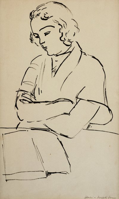Olvasó nő, 1922 körül (toll és fekete tinta, papír) alkotó: Henri Matisse