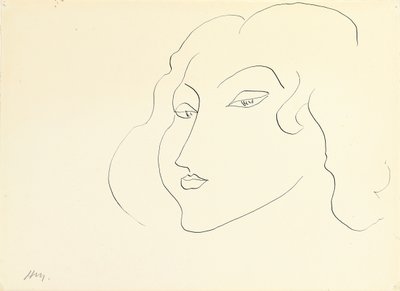 Női fej (toll és tus, papír) alkotó: Henri Matisse