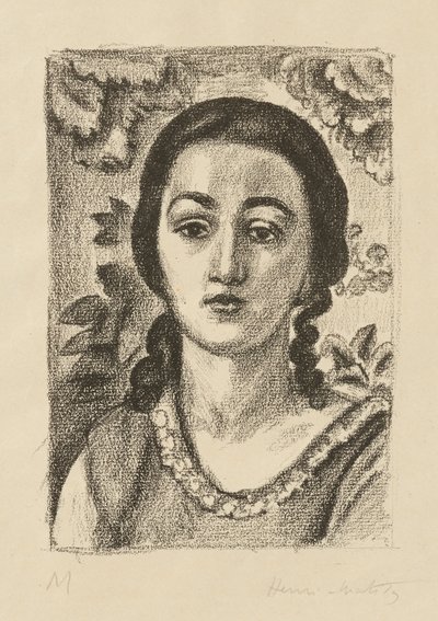Fiatal nő barna fürtökkel alkotó: Henri Matisse