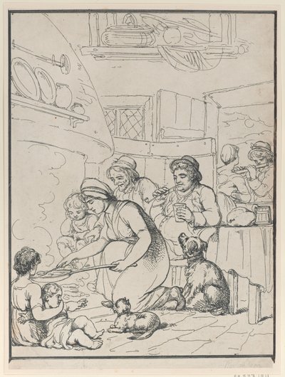 Cottagers, Fireside, 1799. alkotó: Henri Merke