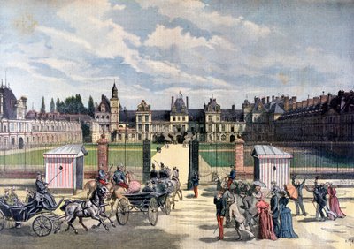 A Köztársaság elnökének érkezése Château de Fontainebleau-ba, 1892 alkotó: Henri Meyer