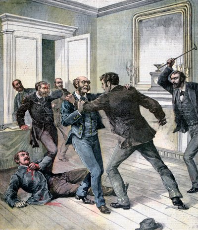 Támadás a Szajna prefektúra irodájában, Párizsban, 1892 alkotó: Henri Meyer