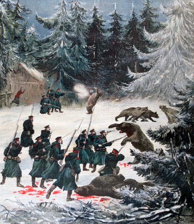 Medvetámadás, Oroszország, 1892 alkotó: Henri Meyer