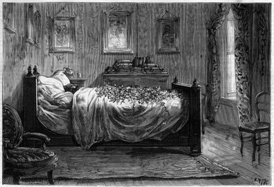 Leon Gambetta (1838-1882) francia politikus – a Halotti Kamara – halála az 1883-as „The Illustrous Journal”-ban – Henri Meyer (1844-1899) rajza alkotó: Henri Meyer
