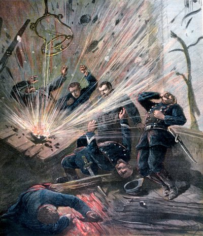 Robbanás a párizsi Rue des Bons-Enfants rendőrőrsén, 1892 alkotó: Henri Meyer