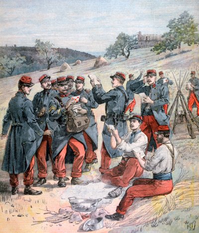Postai kézbesítés a nagy katonai manőverek előtt, 1893 alkotó: Henri Meyer