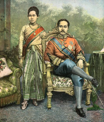 Rama 5 király és Savang Vadhana királynő portréja alkotó: Henri Meyer