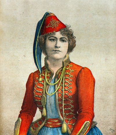 Marie Delna színésznő portréja alkotó: Henri Meyer