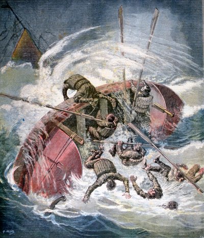 Mentés egy viharban történt hajótörésből Les Sables-dOlonne-nál, Franciaország, 1891 alkotó: Henri Meyer
