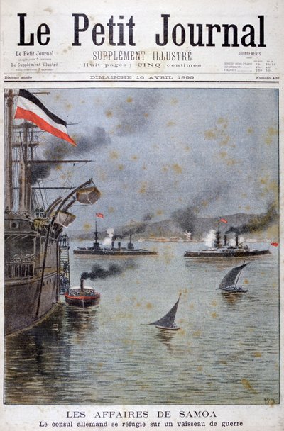 A német konzul egy német hadihajón keres menedéket, 1899 alkotó: Henri Meyer