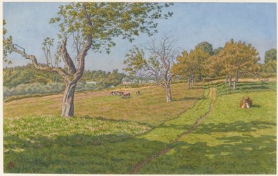 Auffay-i mezők alkotó: Henri Rivière