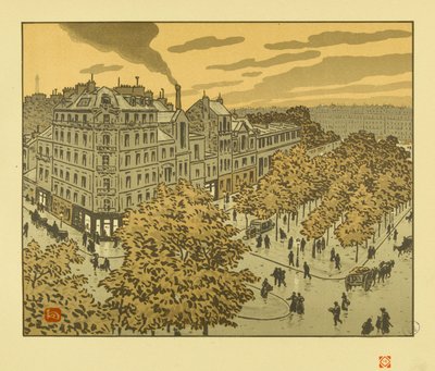 A Clichy sugárútról [Az Eiffel-torony harminchat látképe] alkotó: Henri Rivière