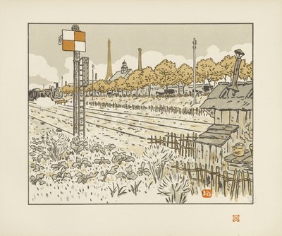 A Javel rakpartról (váltóőr bódéja) [Az Eiffel-torony harminchat látképe] alkotó: Henri Rivière