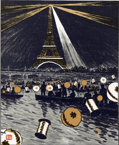 Ünnepségek a Szajnán, július 14. (az Eiffel-torony harminchat kilátásából) alkotó: Henri Rivière