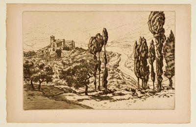 [Az assisi bazilika a La Rocca felől nézve] alkotó: Henri Rivière