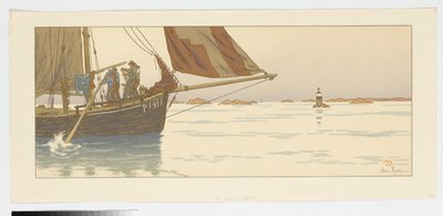 Szélcsend (11. lap: Az órák tündérvilágából) alkotó: Henri Rivière