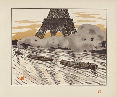 A hajók [Az Eiffel-torony harminchat látképe] alkotó: Henri Rivière