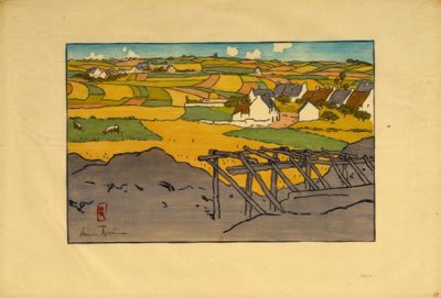 La Chapelle faluja a Tertres (Saint-Briac) felől nézve alkotó: Henri Rivière