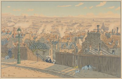 Párizsi tájak: Párizs a Montmartre felől nézve alkotó: Henri Rivière