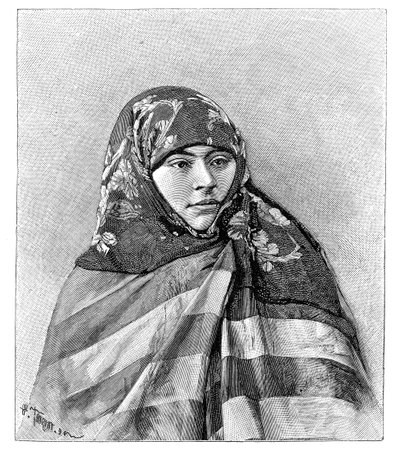 Egy nő Brussa-ból, Törökországból, 1895. alkotó: Henri Thiriat