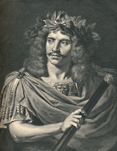 Molière mint Julius Caesar a Pompée-i tragédiában, 1886 alkotó: Henri Thiriat