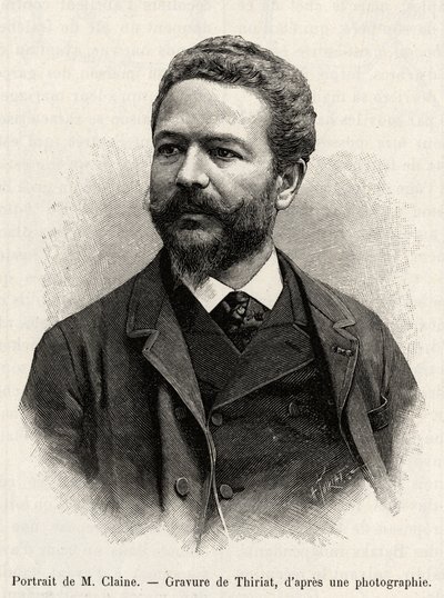 Jules Claine (1856-1939), felfedező és diplomata, a történet szerzője portréja. Thiriat metszet az „Egy év Malajziában” című történet illusztrálására, Jules Claine (1856-1939) alkotó: Henri Thiriat