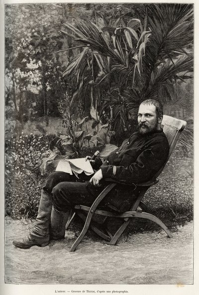 A szerző portréja Dr. Charles Edouard Hocquard (1853-1911), 1. osztályú orvos szakos. Thiriat metszete Dr. Charles Edouard Hocquard (1853-1911) „Trente mois au Tonkin” című történetének illusztrálására, 1885-ben a Le tour du monde, új folyóiratban alkotó: Henri Thiriat